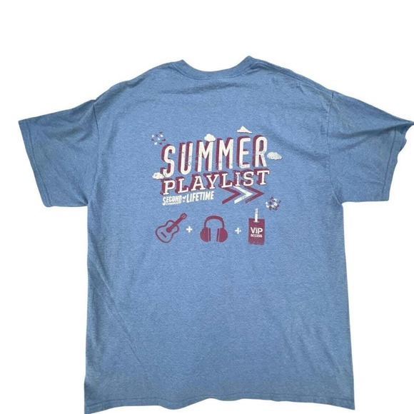 Gildan Ultra Cotton Blue MOLottery T-Shirt‎ Summer Playlist VIP Access XL - Picture 2 of 11